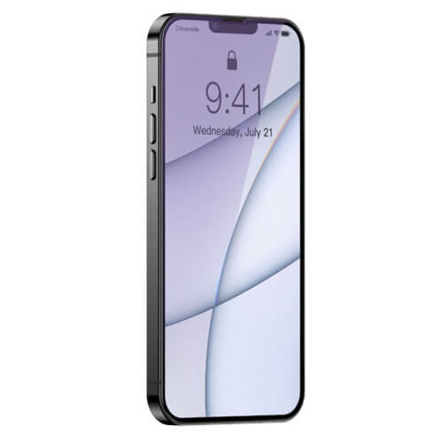 Baseus iPhone 13 Pro Max 0.3mm Anti - Blue Light Case Friendly Full Screen Αντιχαρακτικό Γυαλί Οθόνης - 2 Τεμάχια - Black - SGQP010501