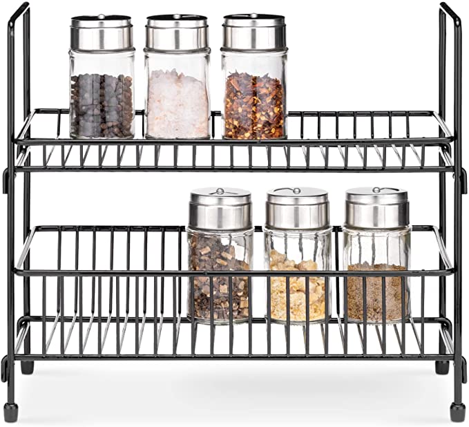 Navaris Μεταλλικό Ράφι Καρυκευμάτων Δύο Επιπέδων - Black - 51113.03