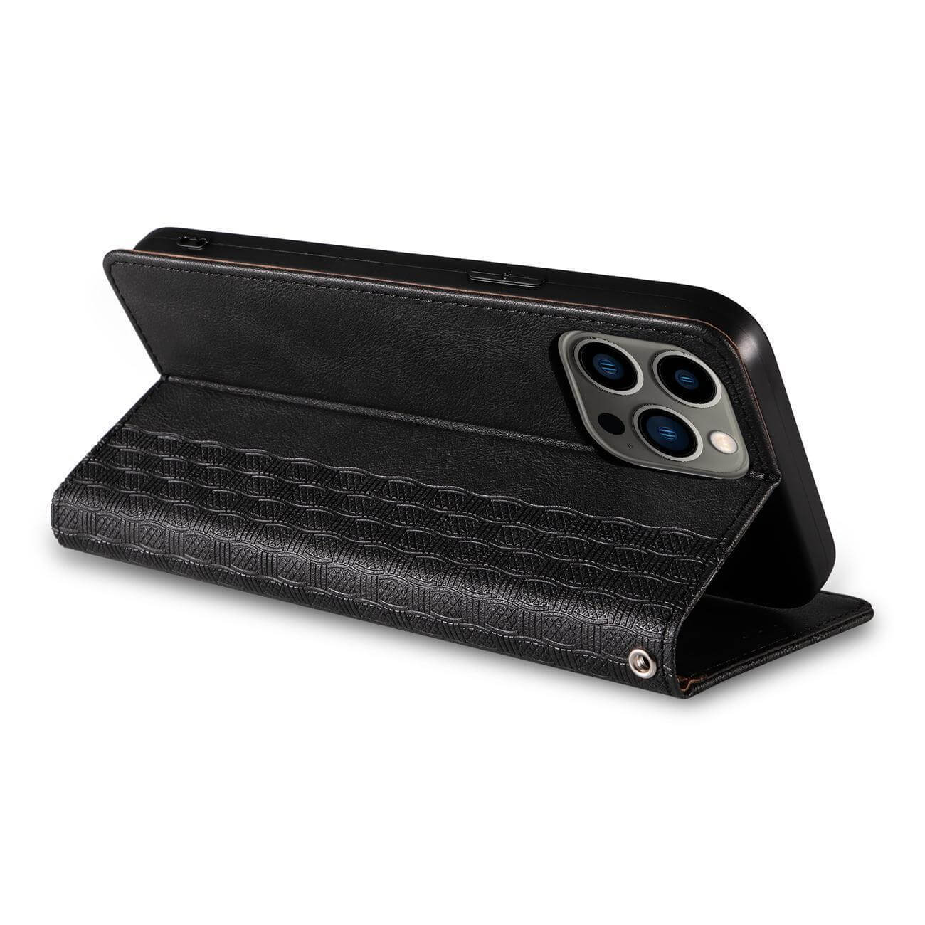 OEM iPhone 13 Pro Magnet Strap Θήκη Βιβλίο Stand - Black