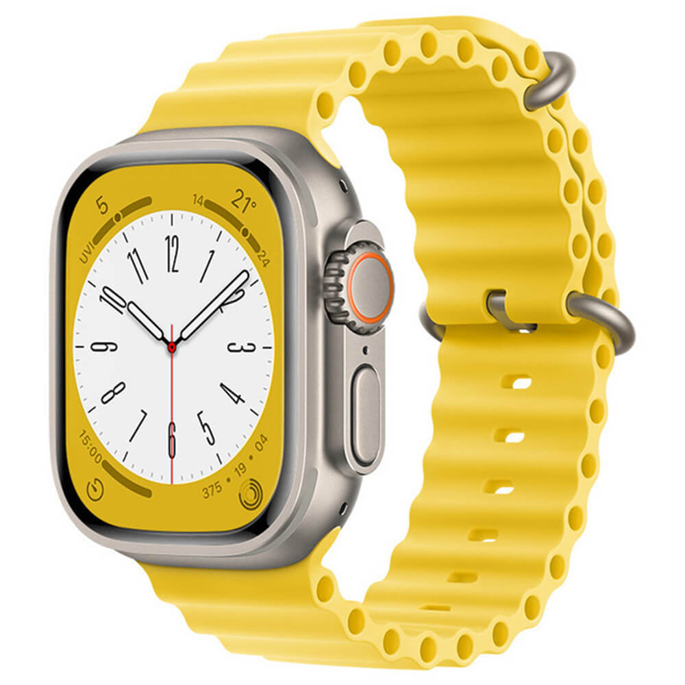 Techsuit Λουράκι Apple Watch 4/5/6/7/8/9/10/11 - SE (1/2/3) - ULTRA (1/2/3) - 44/45/46/49mm Watchband W038 Σιλικόνης - Yellow