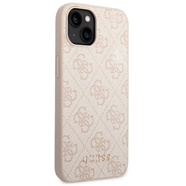 Guess iPhone 14 4G Saffiano Θήκη με Επένδυση Συνθετικού Δέρματος - Pink - GUHCP14SG4GFPI