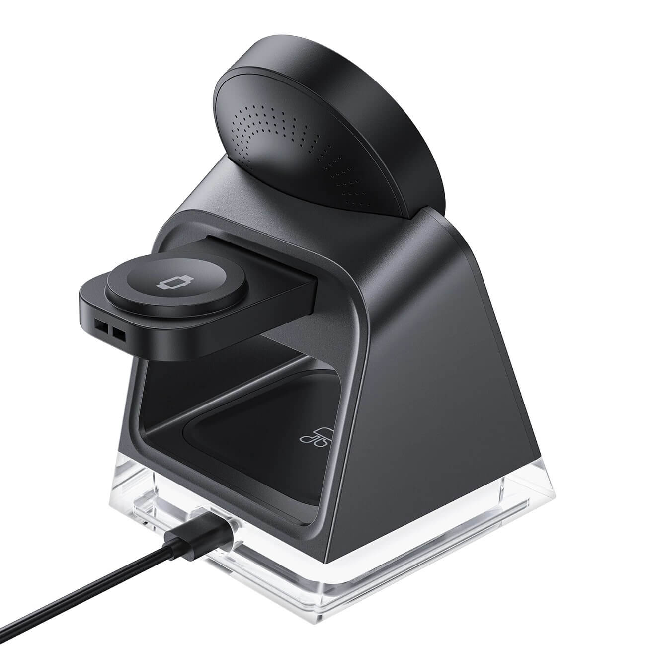 Acefast E17 3in1 Ασύρματος Μαγνητικός Φορτιστής MagSafe 15W με Καλώδιο USB / Type - C - Black