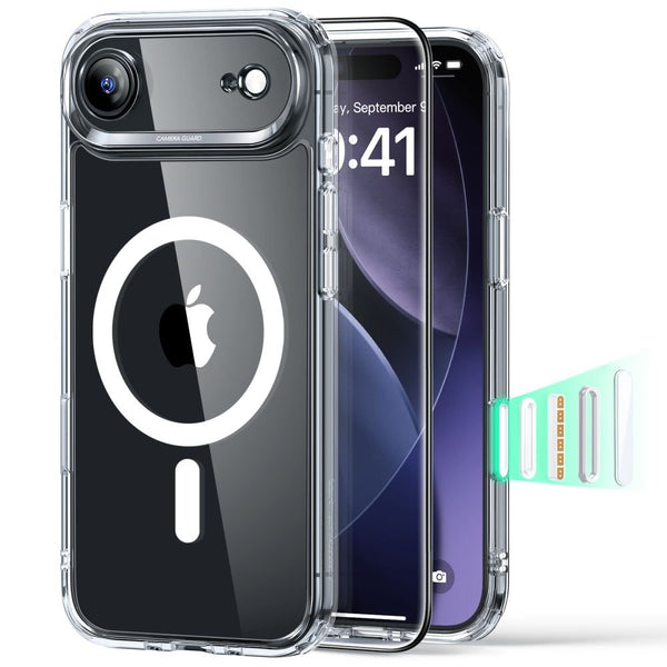 ESR iPhone Air - Σετ με Classic Hybrid MagSafe Σκληρή Θήκη με Πλαίσιο Σιλικόνης και Αντιχαρακτικό Γυαλί Οθόνης - Διάφανη