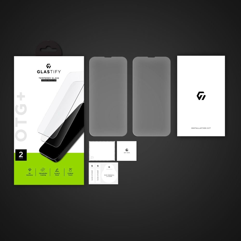 Glastify iPhone 14 Pro OTG+ 0.28mm 2.5D 9H Tempered Glass Αντιχαρακτικό Γυαλί Οθόνης - 2 Τεμάχια - Clear
