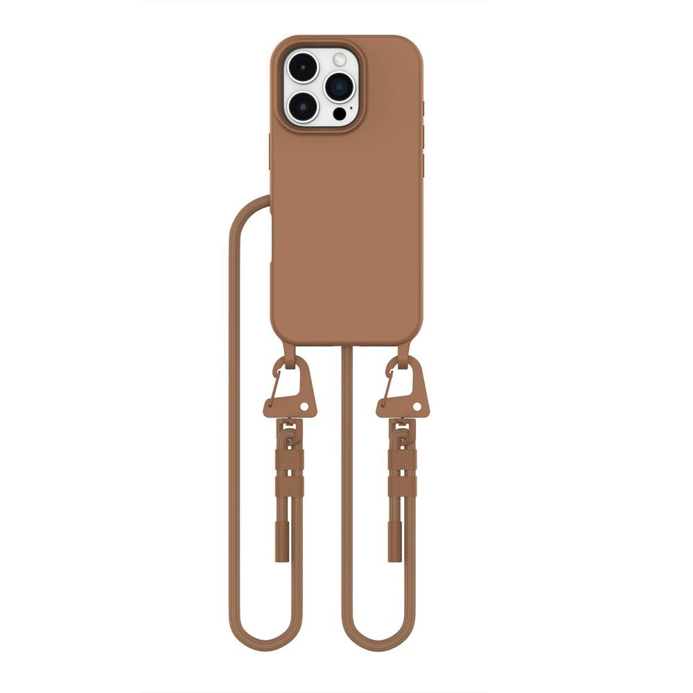 Tech - Protect iPhone 16 Pro MagNecklace - MagSafe Θήκη Σιλικόνης TPU με Pυθμιζόμενο Αποσπώμενο Κορδόνι - Chocolate Brown