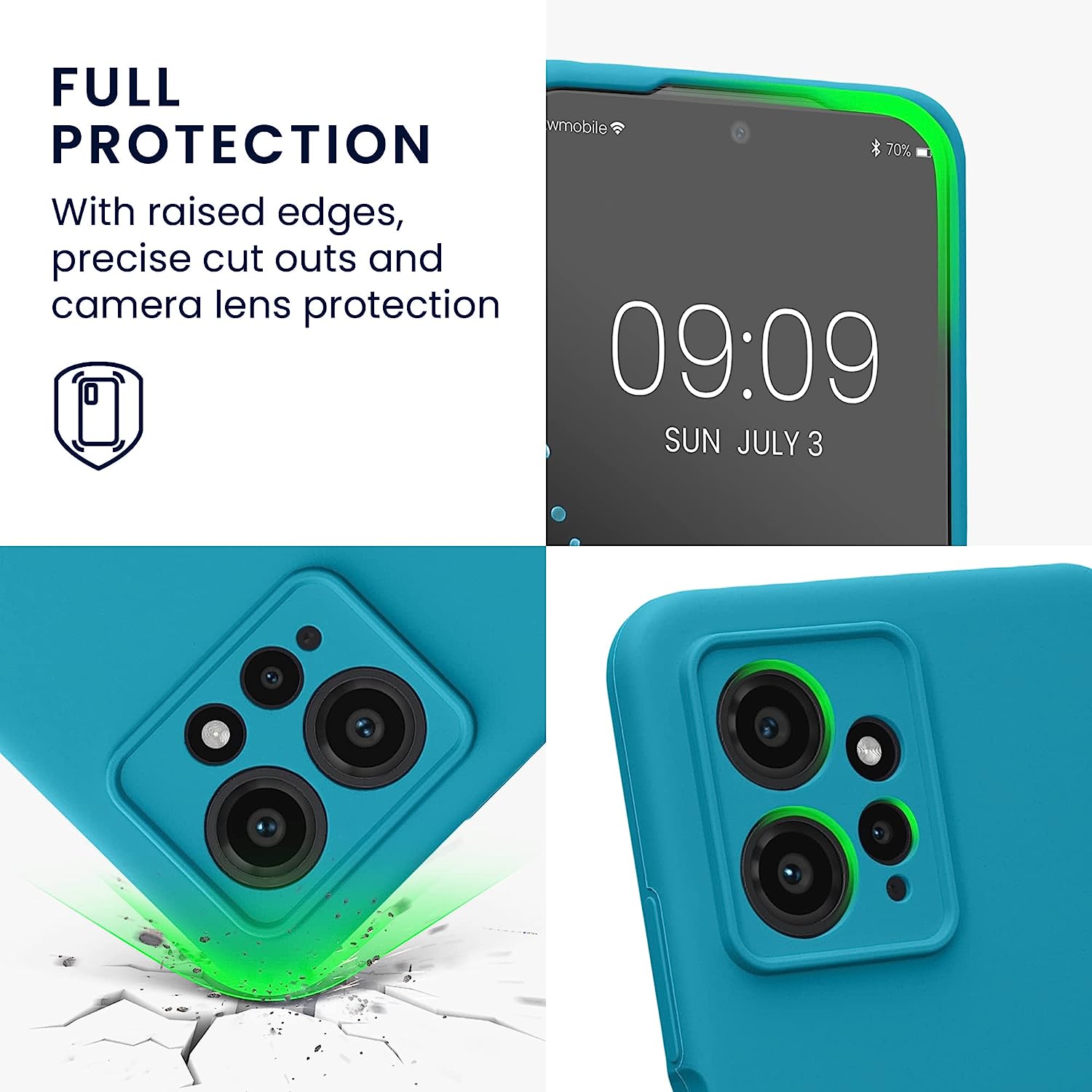 KW Xiaomi Redmi Note 12 4G Θήκη Σιλικόνης Rubberized TPU - Caribbean Blue - 61180.224