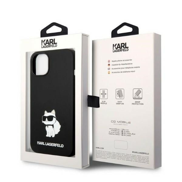 Karl Lagerfeld iPhone 15 Plus / 14 Plus Silicone Choupette Θήκη Σιλικόνης - Black - KLHCP14MSNCHBCK