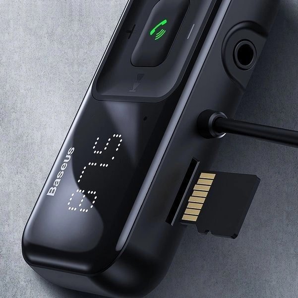 Baseus S - 16 Overseas Edition Bluetooth 5.0 FM Transmitter για Αναπαραγωγή Μουσικής / Κλήσεις και Φορτιστής Αυτοκινήτου - Black - CCMT000201