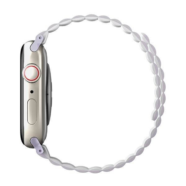 Uniq Λουράκι Apple Watch 2 / 3 / 4 / 5 / 6 / 7 / 8 / 9 / SE / ULTRA 1 / ULTRA 2 - 42 / 44 / 45 / 49 mm Revix Μαγνητικό Σιλικόνης Διπλής Όψης - Lilac / White