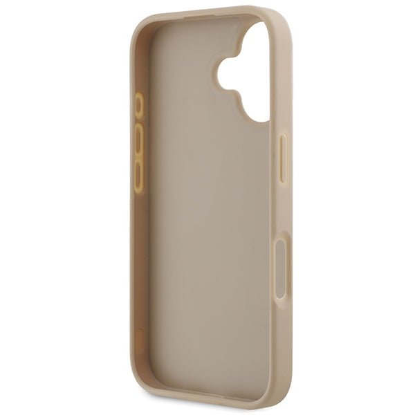 DKNY iPhone 16 - Checkered Pattern and Printed Stripes - Σκληρή Θήκη με Επένδυση Συνθετικού Δέρματος - Pink