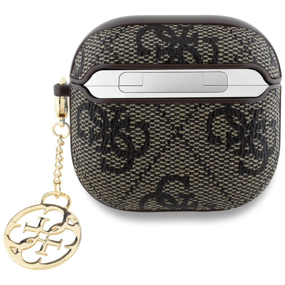 Guess AirPods 4 Θήκη με Επένδυση Συνθετικού Δέρματος - 4G Charm Collection - Brown