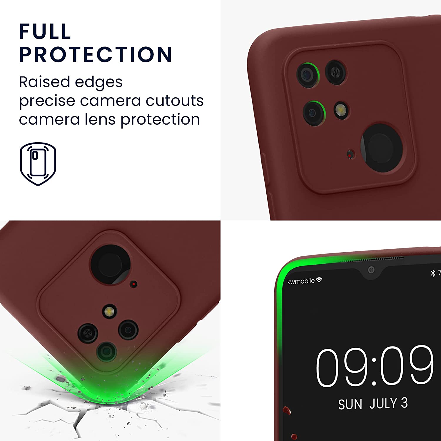 KW Xiaomi Redmi 10C Θήκη Σιλικόνης Rubberized TPU - Bordeaux Purple - 59229.187