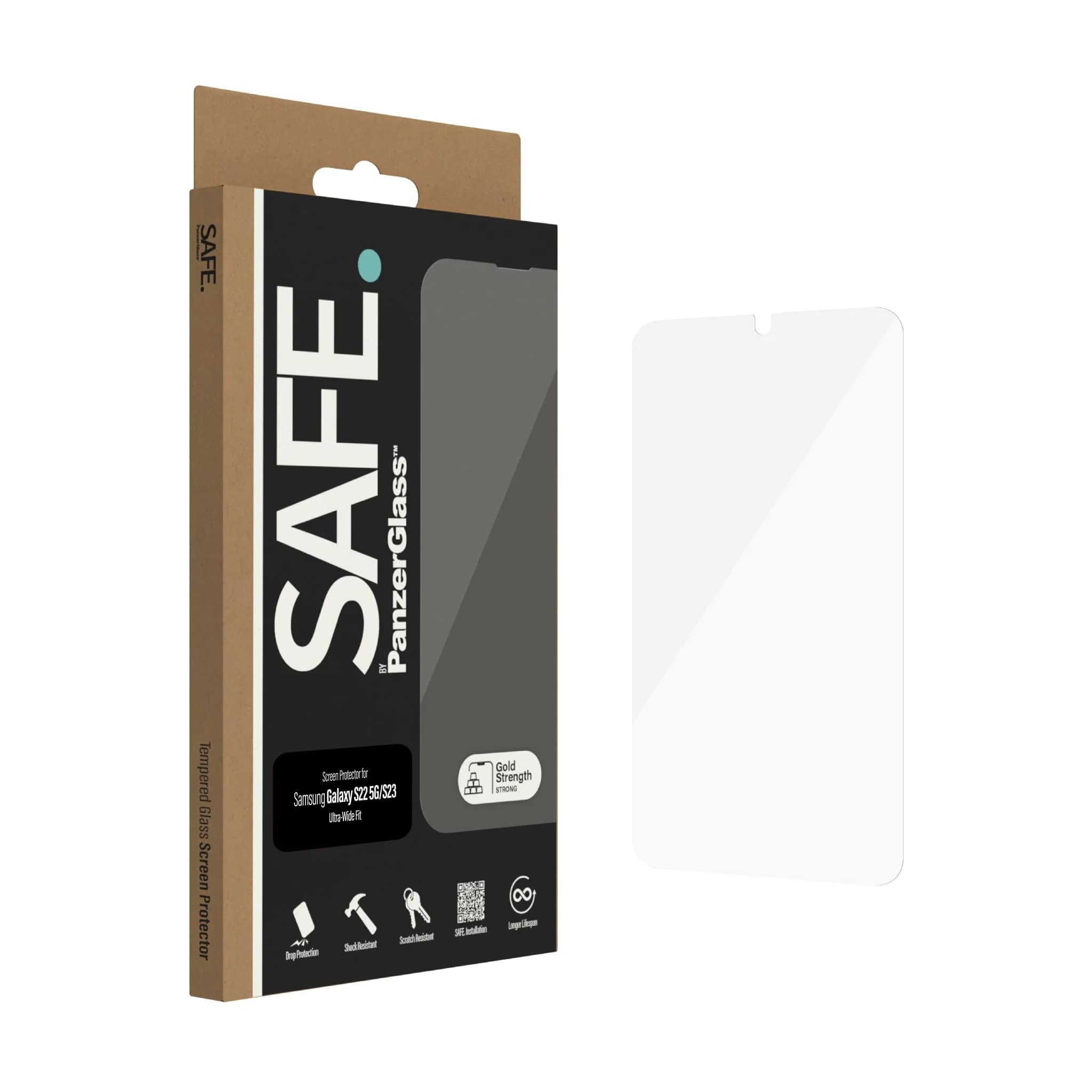 Safe by PanzerGlass Samsung Galaxy S23 / S22 Case Friendly Full Screen Αντιχαρακτικό Γυαλί Οθόνης - Διάφανο - SAFE95097