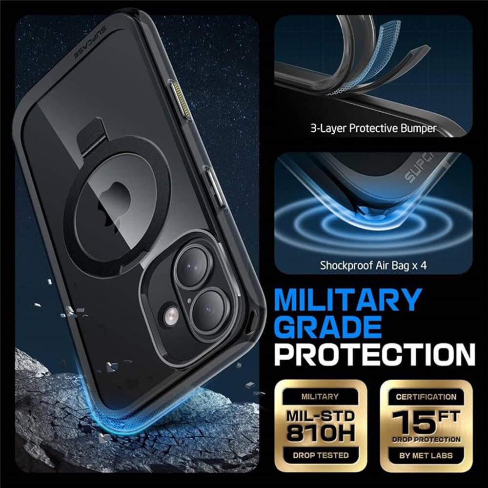 Supcase iPhone 16 Pro Max - Unicorn Beetle MagStand MagSafe Σκληρή Θήκη - Frost Black