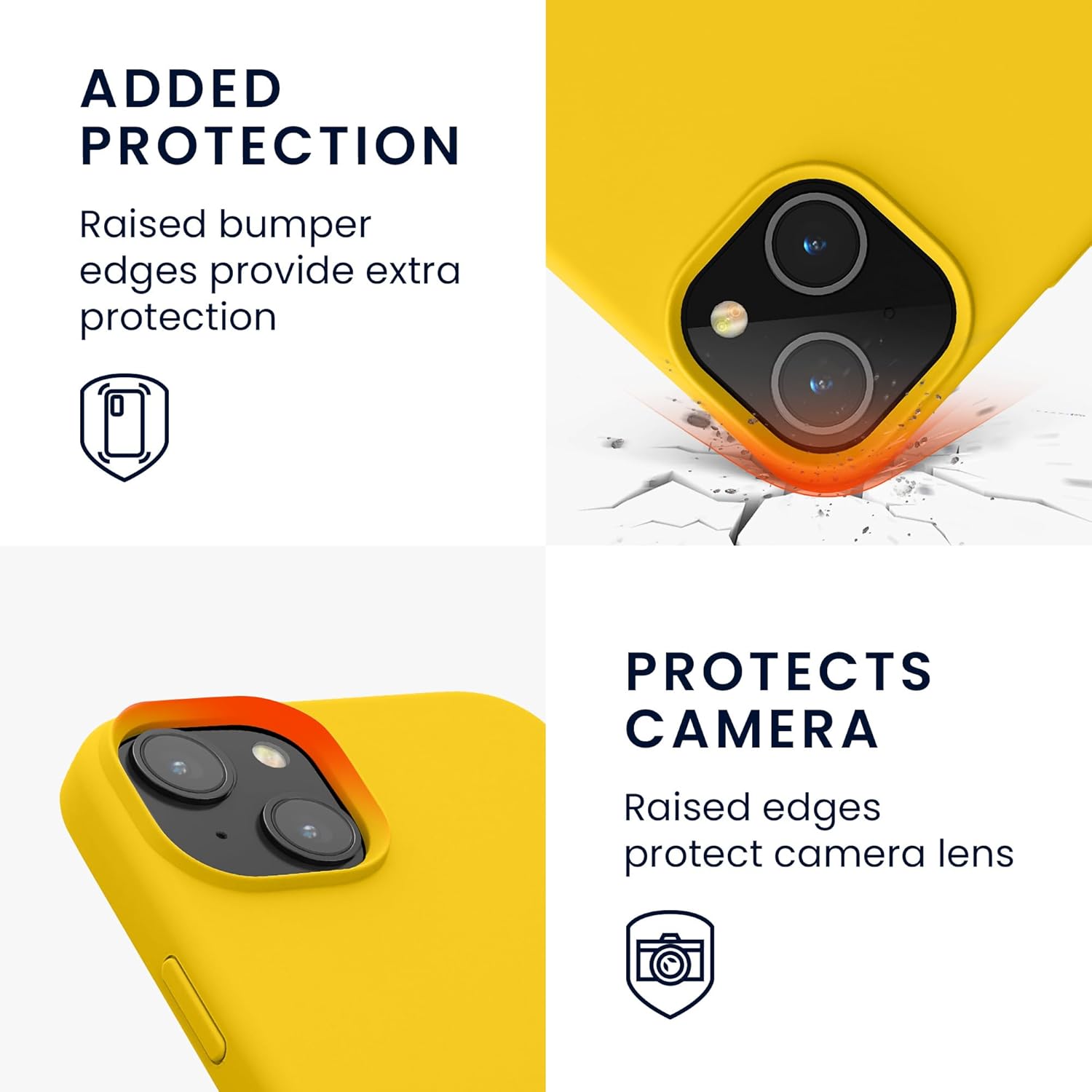 KW iPhone 15 Plus Θήκη Σιλικόνης Rubberized TPU - Bright Yellow