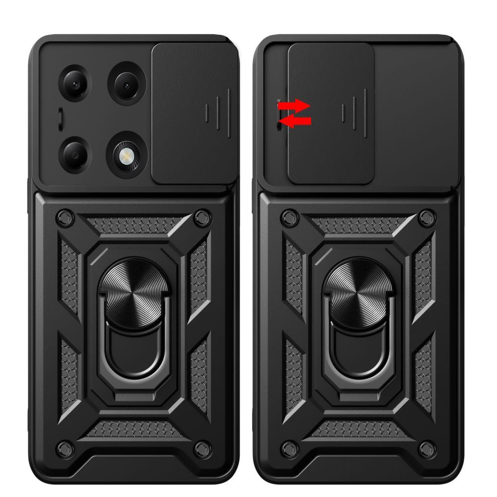 Tech - Protect Xiaomi Redmi Note 13 Pro 5G / Poco X6 5G Camshield Pro Σκληρή Θήκη με Πλαίσιο Σιλικόνης και Δαχτυλίδι Συγκράτησης - Black