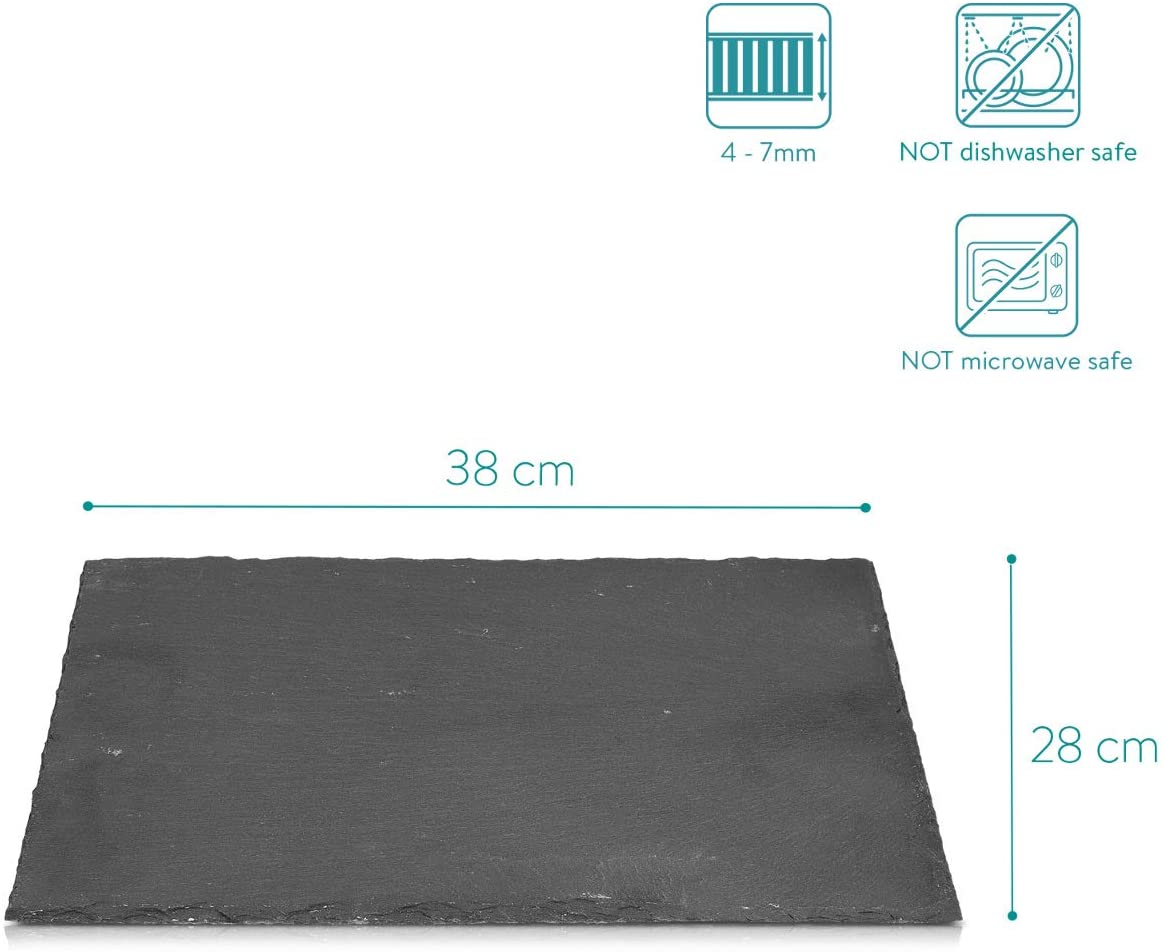 Navaris Σετ με 6 Ορθογώνιους Δίσκους Σερβιρίσματος από Σχιστόλιθο - Large - Anthracite - 47683.06.01