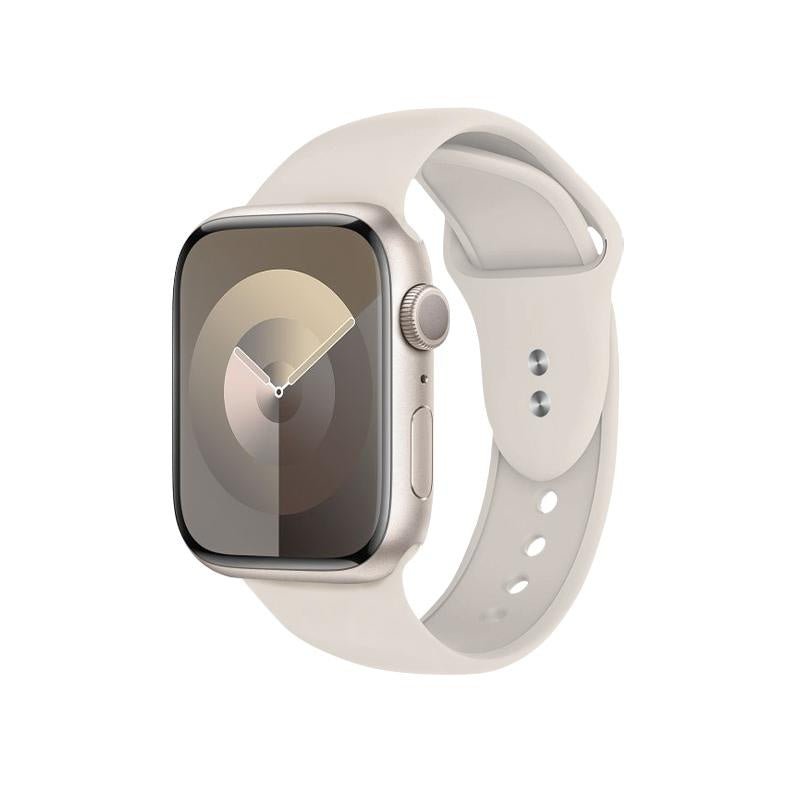 Crong Λουράκι Apple Watch 2/3/4/5/6/7/8/9/10/11 - SE (1/2/3) - 38/40/41/42mm Σιλικόνης - Liquid Strap - Stone Beige