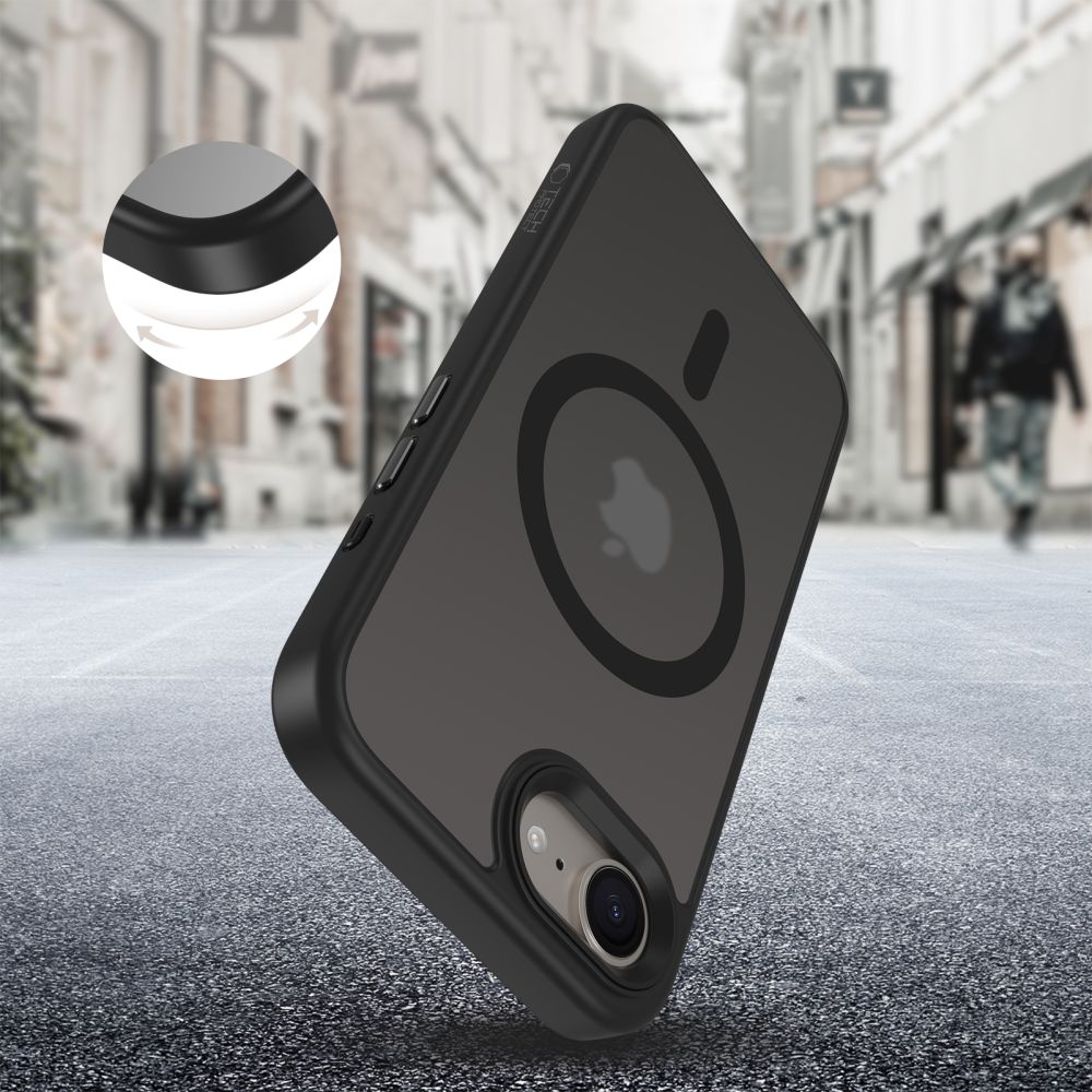Tech - Protect iPhone 16e MagMat Σκληρή Θήκη με Πλαίσιο Σιλικόνης και MagSafe - Matte Black / Ημιδιάφανη