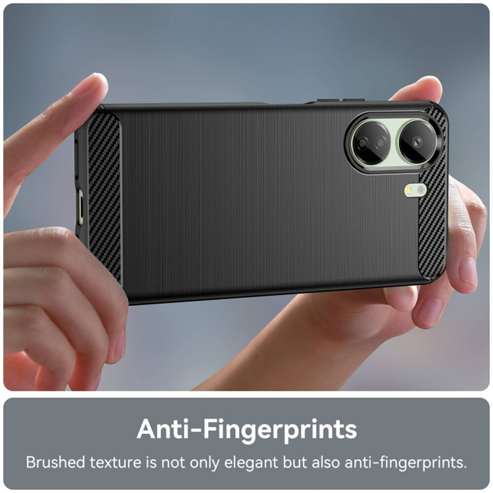Techsuit Xiaomi Redmi 13C 4G / Poco C65 Carbon Silicone Θήκη Σιλικόνης TPU - Black