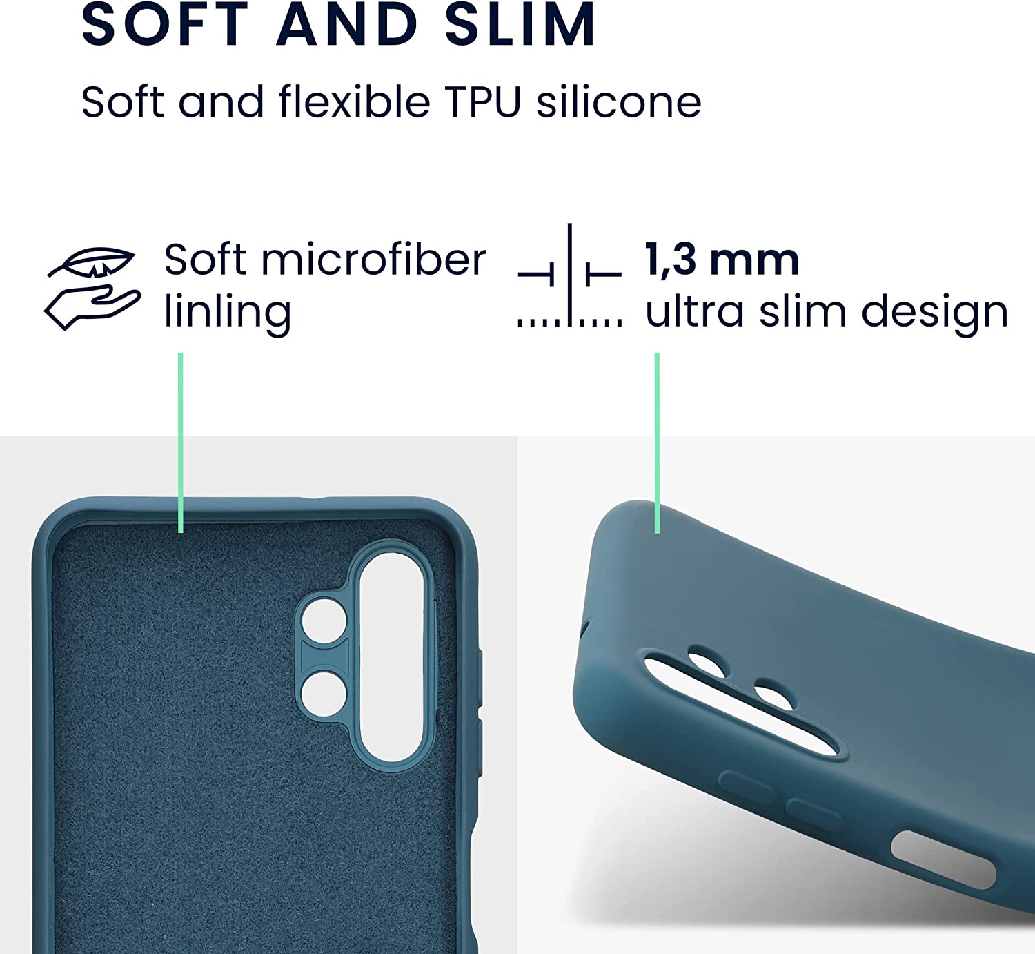 KW Samsung Galaxy A13 4G Θήκη Σιλικόνης Rubberized TPU - Teal Matte - 58049.57