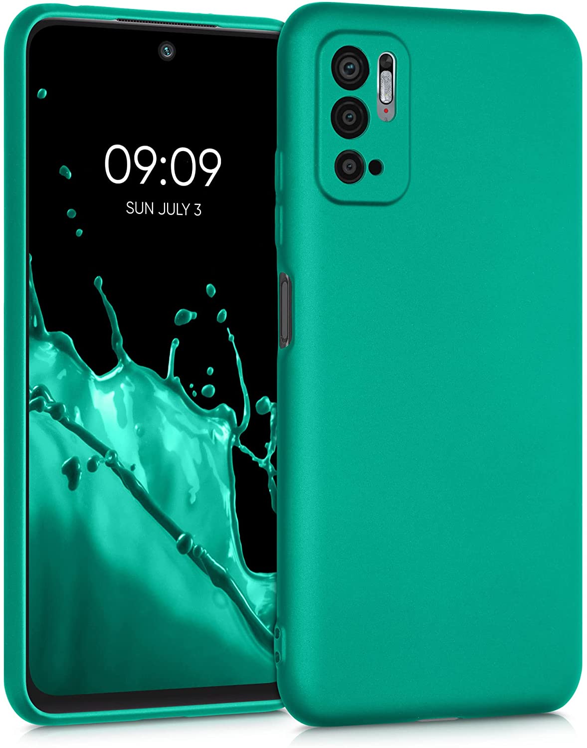 KW Xiaomi Redmi Note 10 5G / Poco M3 Pro 5G Θήκη Σιλικόνης TPU - Metallic Turquoise - 54949.128