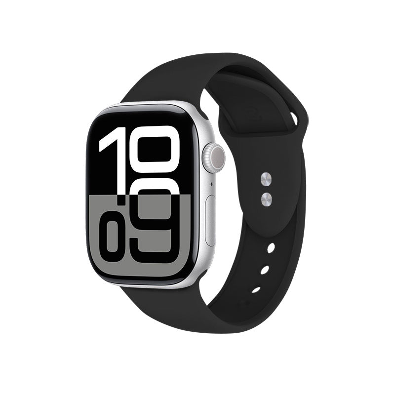 Crong Λουράκι Apple Watch 2/3/4/5/6/7/8/9/10/11 - SE (1/2/3) - 38/40/41/42mm Σιλικόνης - Liquid Strap - Black