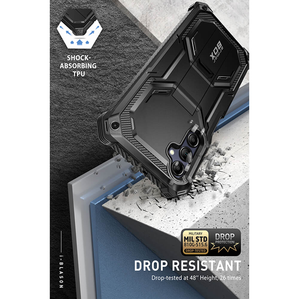 i - Blason Samsung Galaxy A16 4G / A16 5G Armorbox Σκληρή Θήκη με Προστασία Οθόνης και Stand - Black