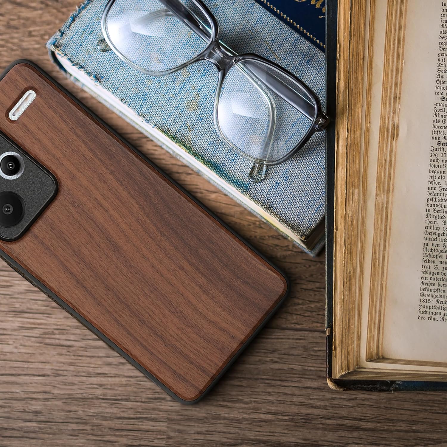KW Xiaomi Redmi Note 13 Pro+ 5G Θήκη από Φυσικό Ξύλο - Dark Brown