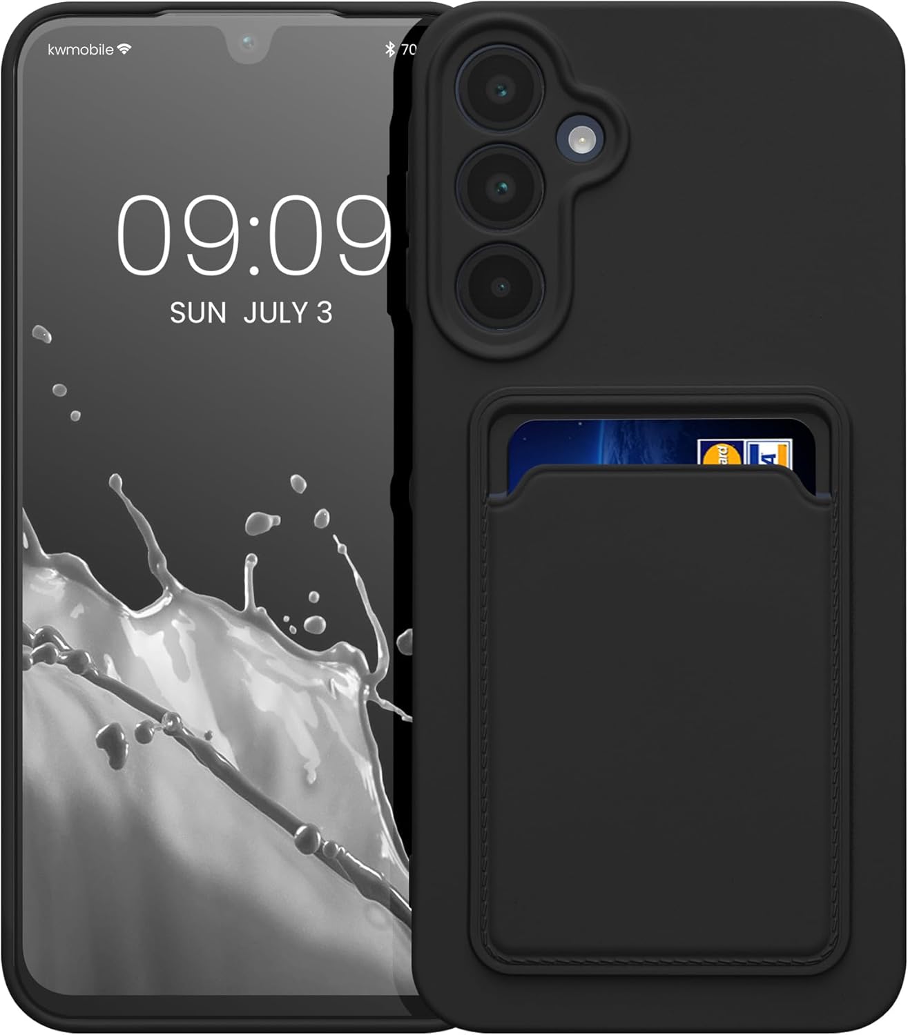 KW Samsung Galaxy A16 4G / A16 5G Θήκη Σιλικόνης TPU με Υποδοχή για Κάρτα - Black