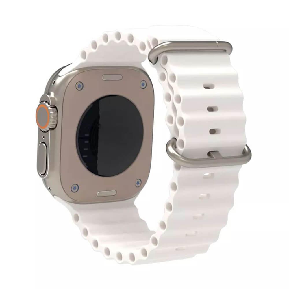 Techsuit Λουράκι Apple Watch 4/5/6/7/8/9/10/11 - SE (1/2/3) - ULTRA (1/2/3) - 44/45/46/49mm Watchband W038 Σιλικόνης - White