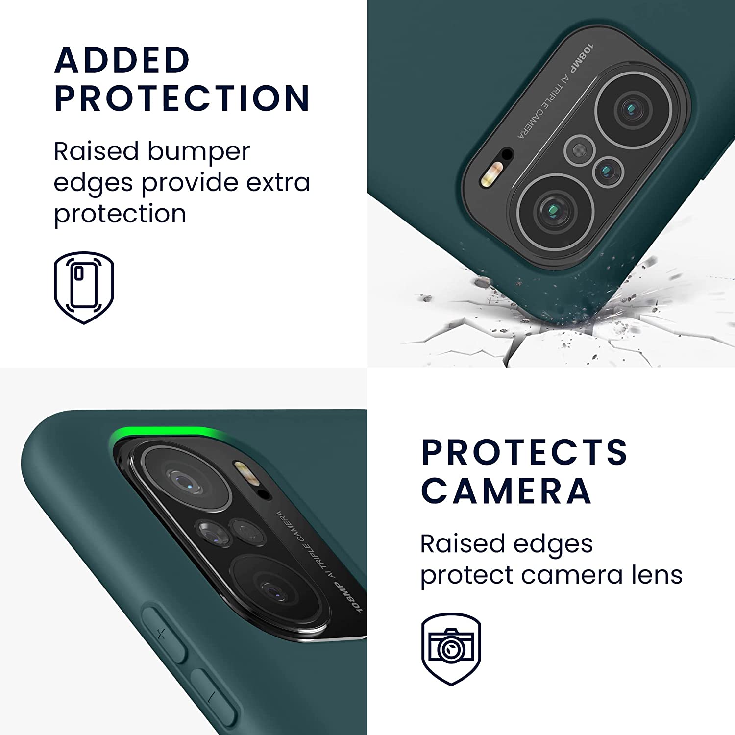 KW Xiaomi Poco F3 / Mi 11i Θήκη Σιλικόνης Rubberized TPU - Petrol Matte - 56572.57