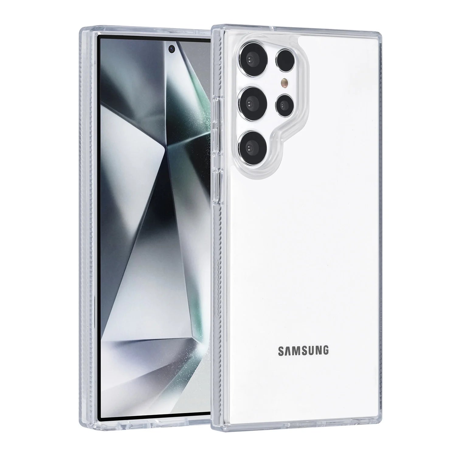 Tuniq Samsung Galaxy S24 Ultra - Σκληρή Θήκη με Πλαίσιο Σιλικόνης - Ημιδιάφανο Λευκό / Διάφανο