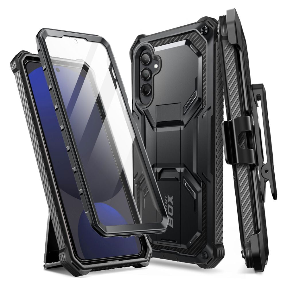 Supcase Samsung Galaxy S24 FE Armorbox Σκληρή Θήκη με Προστασία Οθόνης και Stand - Black