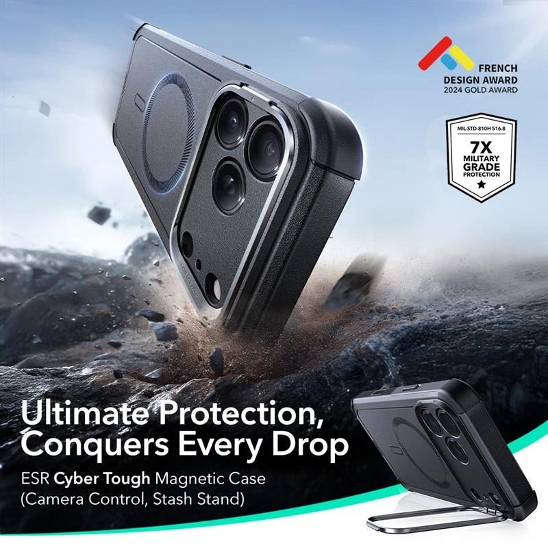 ESR iPhone 17 Pro Max Cyber Kickstand - Σκληρή Θήκη με Stand και MagSafe - Black