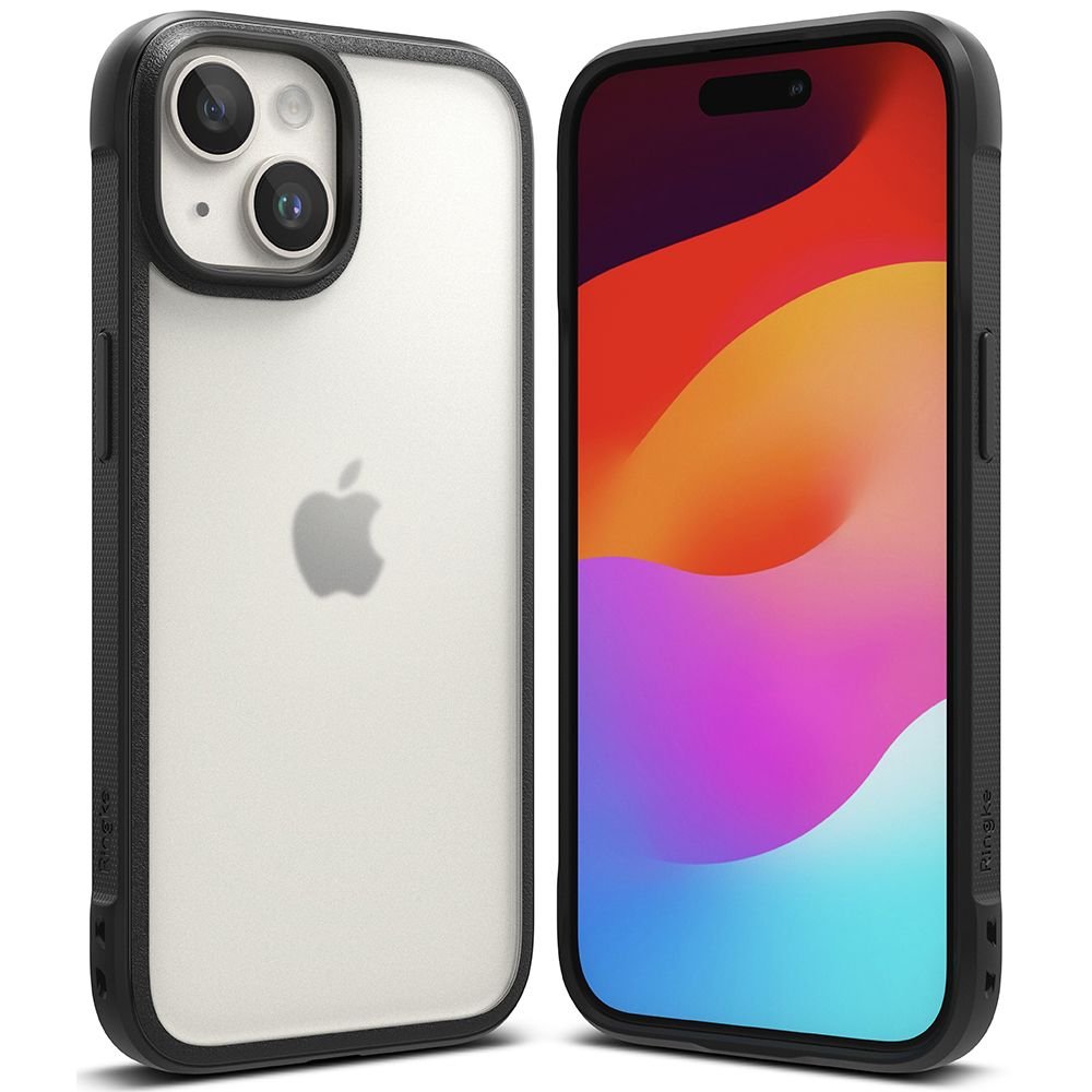 Ringke iPhone 15 Fusion Bold Σκληρή Θήκη με Πλαίσιο Σιλικόνης - Matte Black / Ημιδιάφανη
