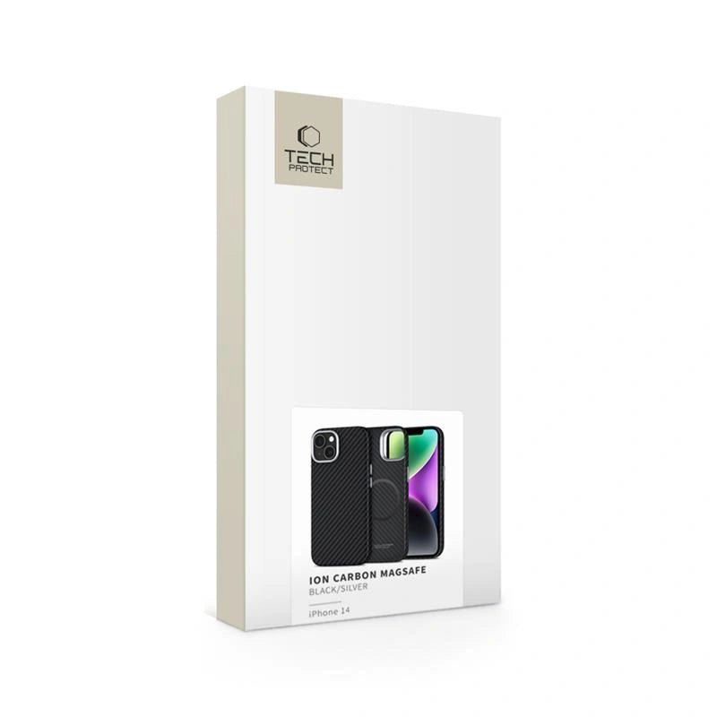 Tech - Protect iPhone 14 - Ion Carbon MagSafe - Σκληρή Θήκη με MagSafe - Black / Silver