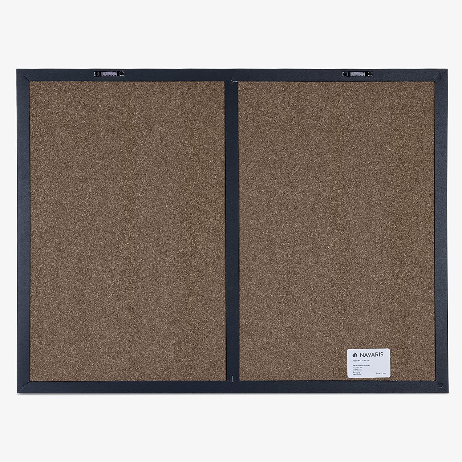 Navaris Combo Board with Chalk and Fabric Boards - Διπλός Πίνακας Ανακοινώσεων με Μαγνητικό Μαυροπίνακα και Πίνακα από Ύφασμα - Black / Beige - 51755.6.11