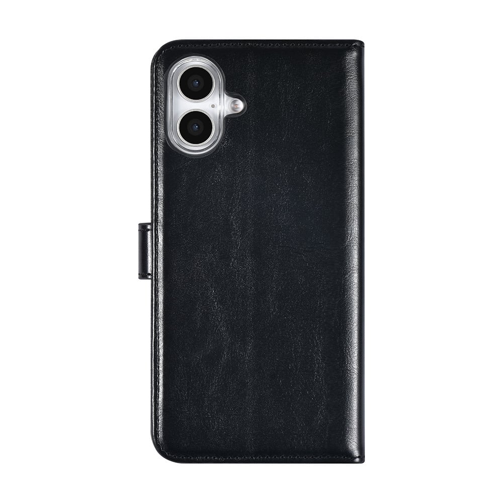 Tuniq iPhone 16 Plus - Θήκη Πορτοφόλι Stand από Δερματίνη - Black