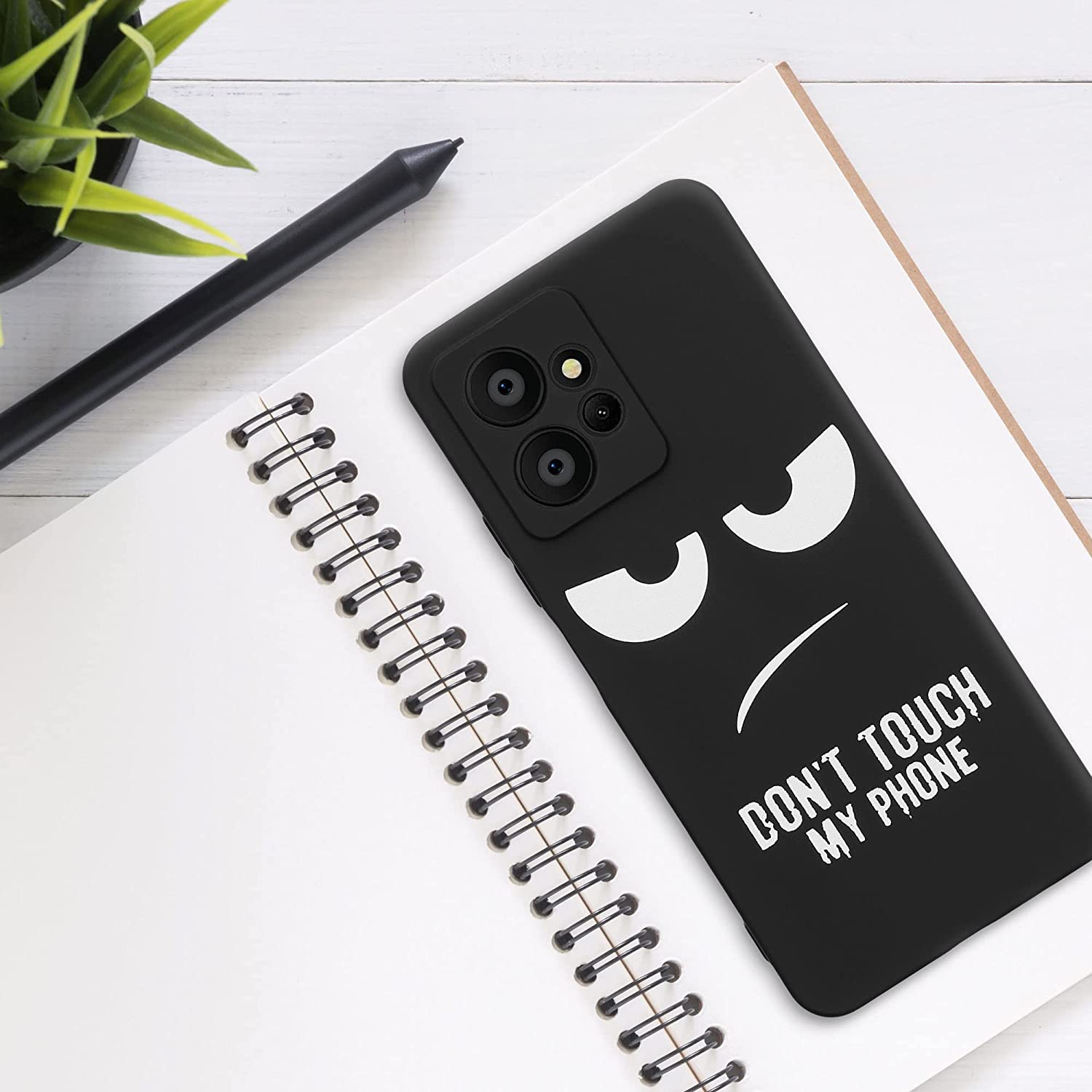 KW Xiaomi Redmi Note 12 4G Θήκη Σιλικόνης - Design Don't Touch My Phone - Black / White - 61176.01