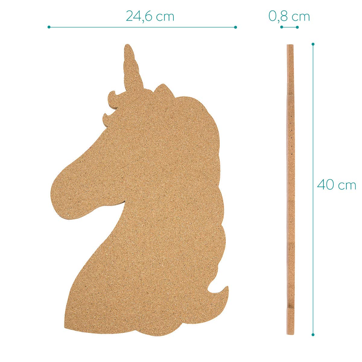 Navaris Cork Notice Board - Πίνακας Ανακοινώσεων με Πινέζες - Design Unicorn - Brown - 47163.01