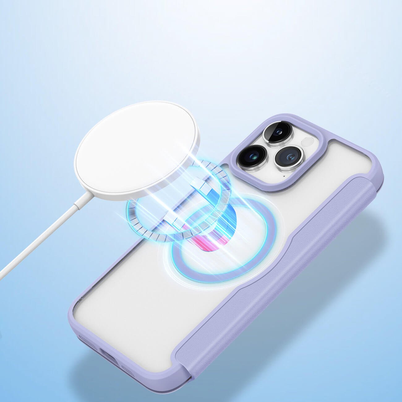 Dux Ducis iPhone 15 Pro Max Skin X Pro Magnetic Flip Case Θήκη Βιβλίο με MagSafe - Purple