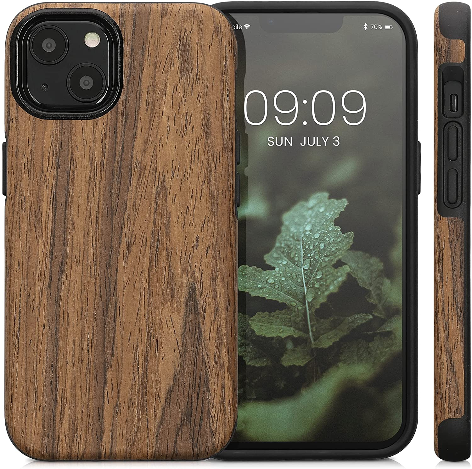 KW iPhone 13 Θήκη Σιλικόνης TPU Design Two - Tone Wood - Woodgrain Brown - 58302.01