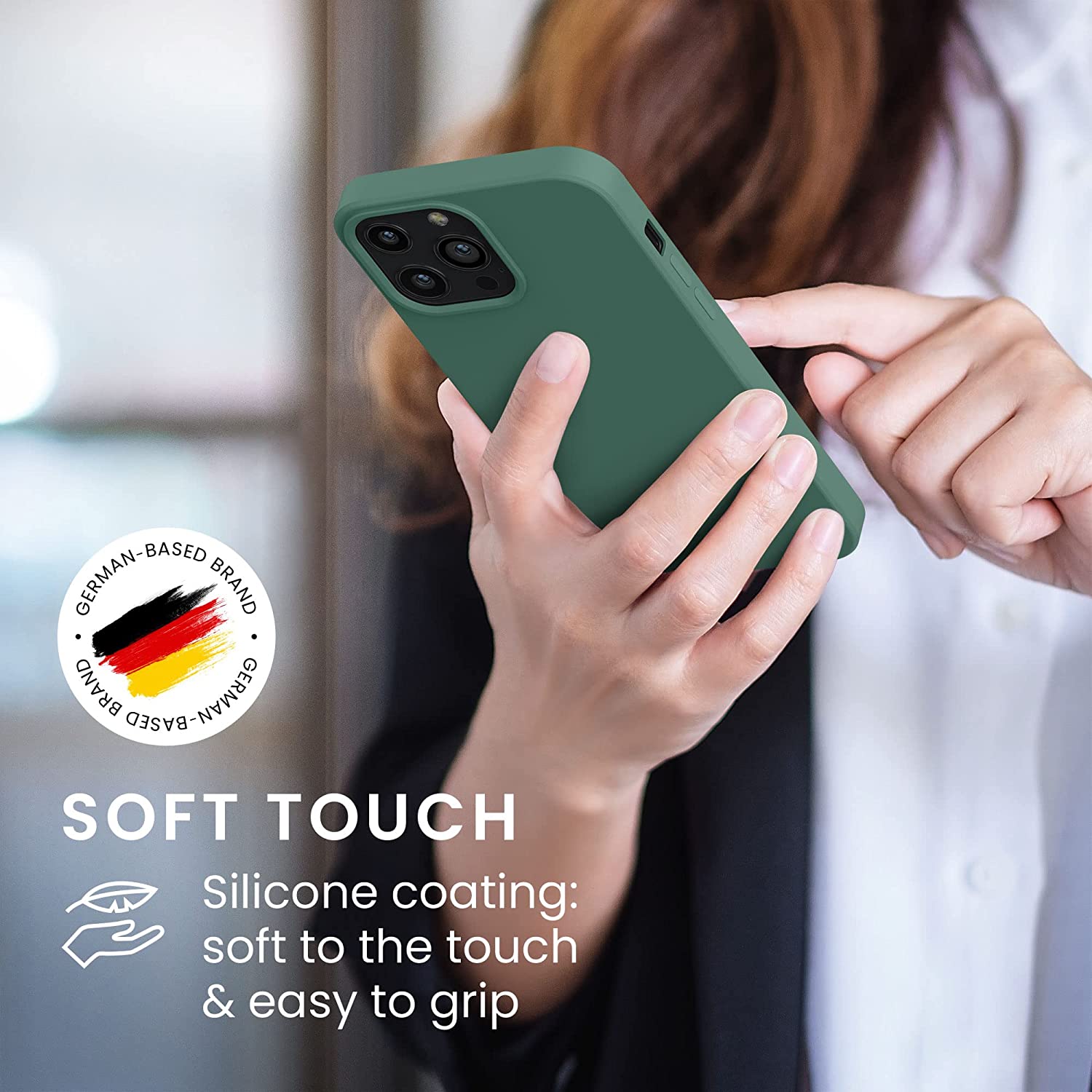 KW iPhone 13 Pro Max Θήκη Σιλικόνης Rubberized TPU - Forest Green - 55975.166