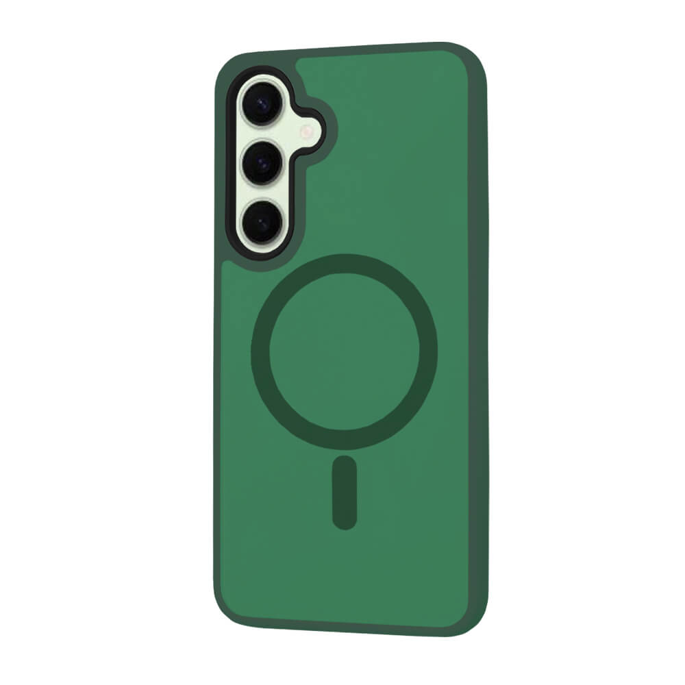 Techsuit Samsung Galaxy S25 - HaloFrost MagSafe Series - Σκληρή Θήκη με Πλαίσιο Σιλικόνης - Midnight Green