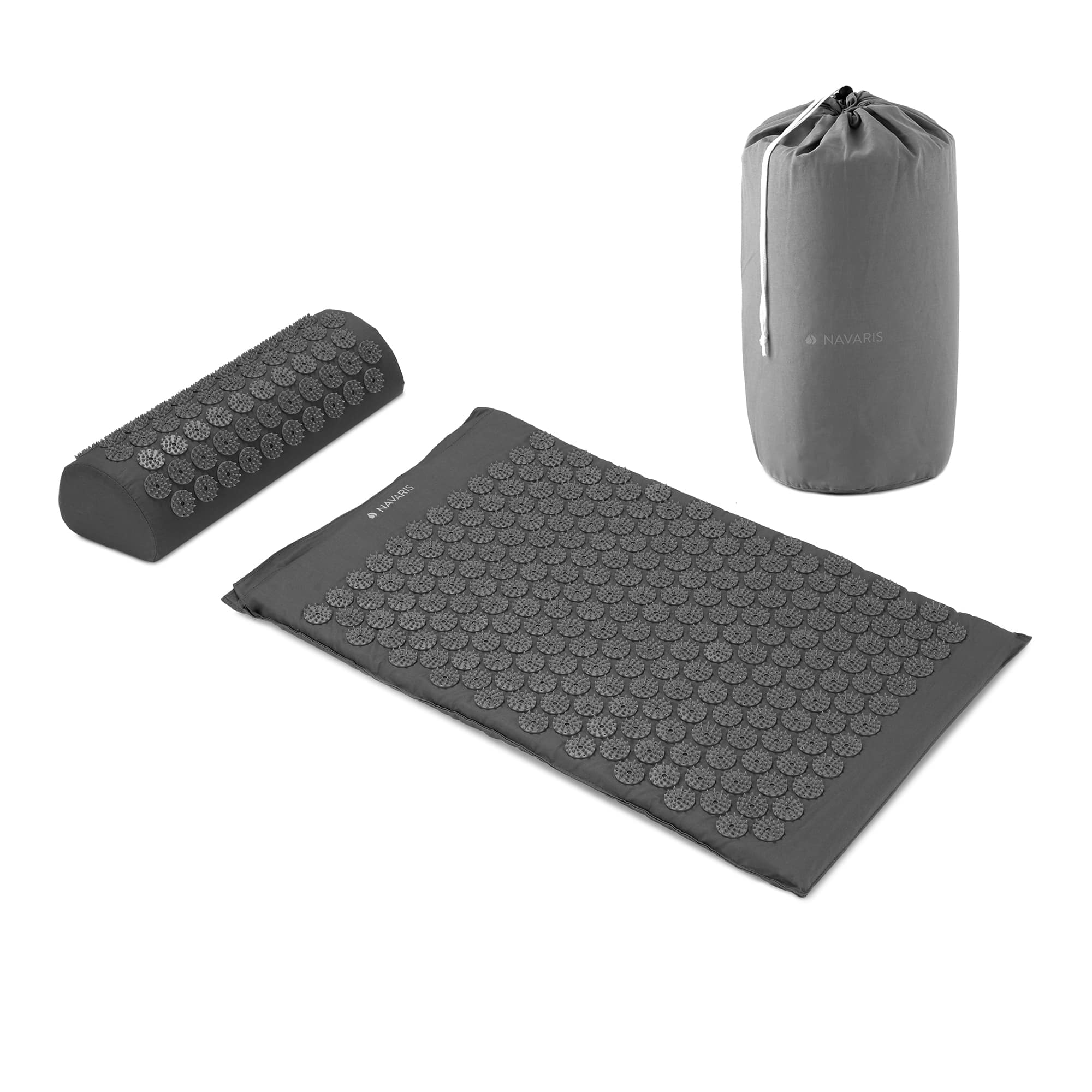 Navaris 2 - in - 1 Acupressure Mat and Pillow Set Σετ 2 σε 1 Χαλάκι και Μαξιλάρι Μασάζ - Grey - 43899.19
