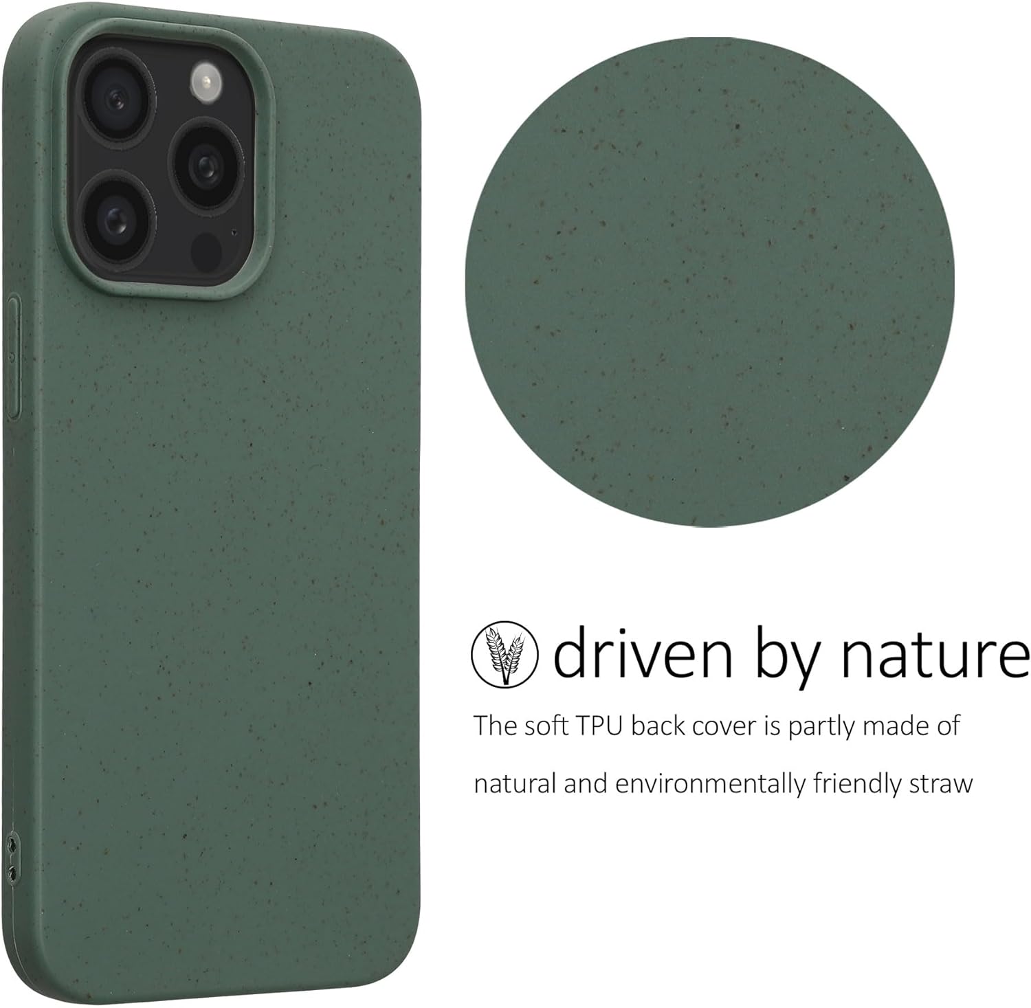 Kalibri iPhone 15 Pro Max Θήκη Σιλικόνης TPU με Ανακυκλώσιμο και Βιοδιασπώμενο Υλικό - Forest Green