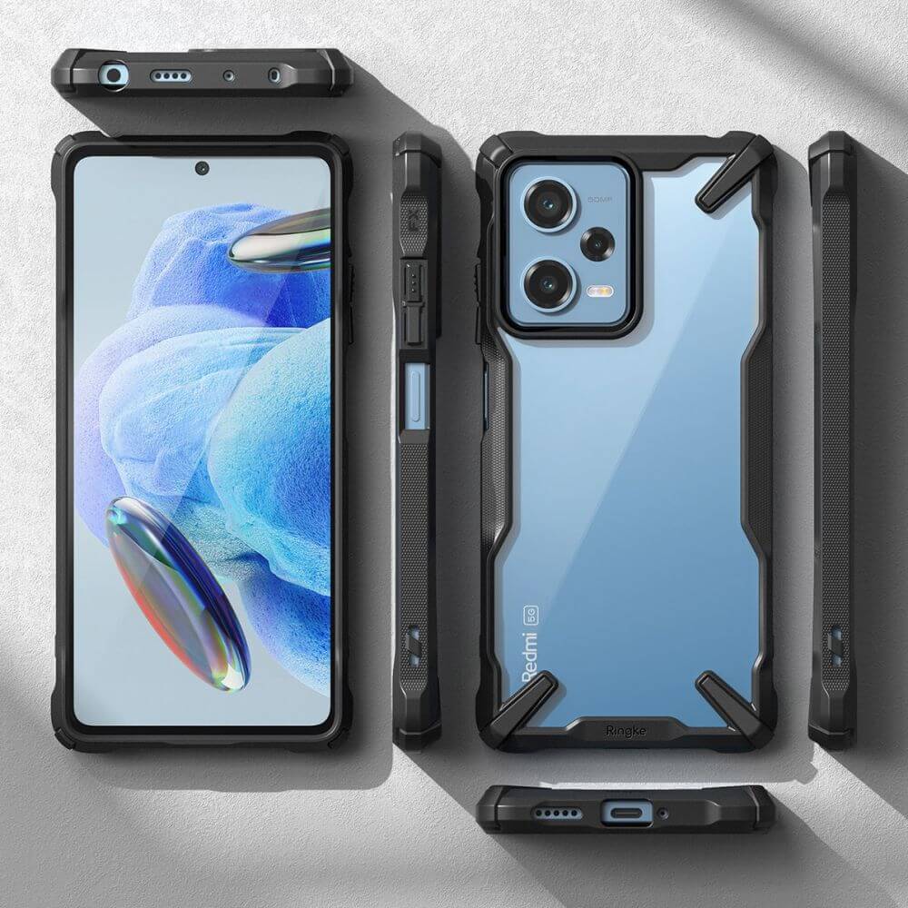 Ringke Xiaomi Redmi Note 12 Pro 5G / Poco X5 Pro 5G Fusion X Σκληρή Θήκη με Πλαίσιο Σιλικόνης - Black