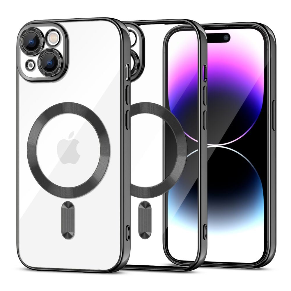 Tech - Protect iPhone 15 Plus Magshine Θήκη Σιλικόνης TPU με Magsafe - Διάφανη / Black