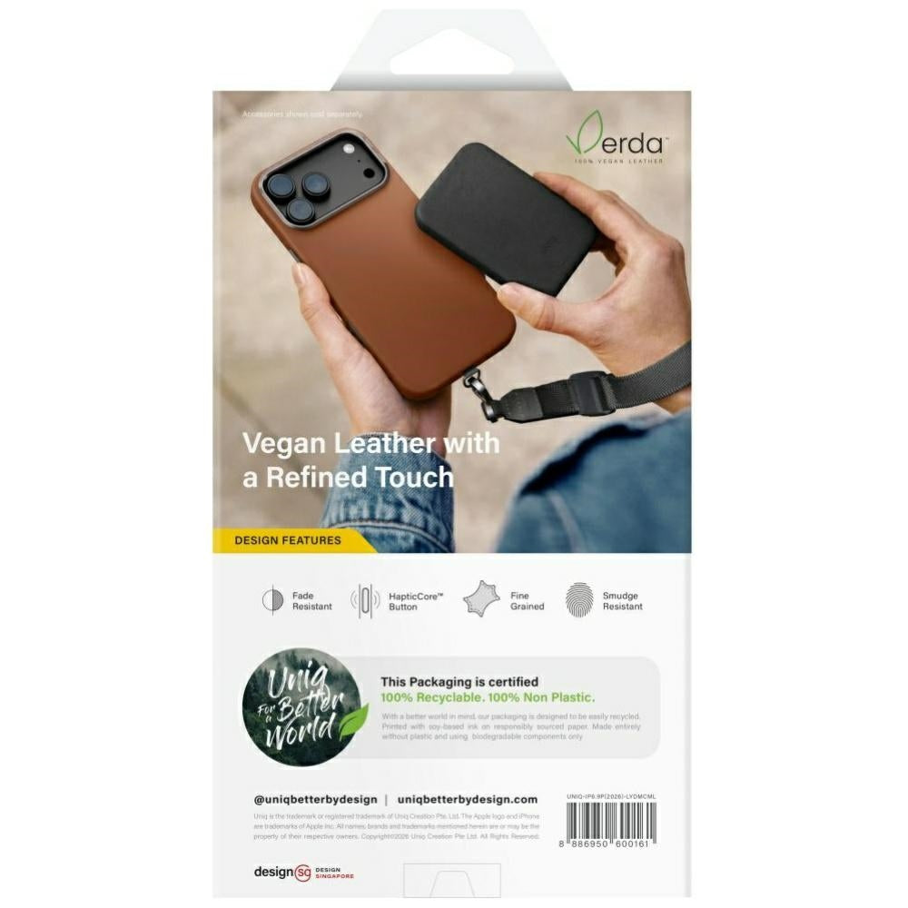 Uniq iPhone 18 Pro Max / iPhone 17 Pro Max - Σκληρή Θήκη με Επένδυση Συνθετικού Δέρματος MagSafe - Lyden MagClick - Black